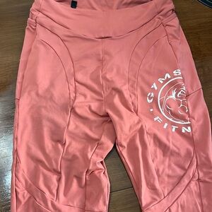 Womens Gym Shark leggings full length pink